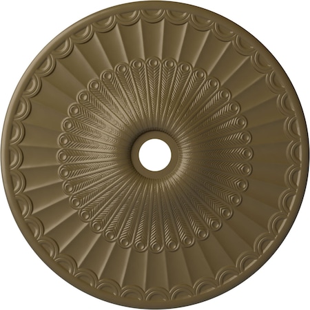 Ekena Millwork Galveston Ceiling Medallion (Canopies up to 4 3/4"), 36 5/8"OD x 3 5/8"ID x 2 3/8"P, Mississippi Mud CM36GLMMF
